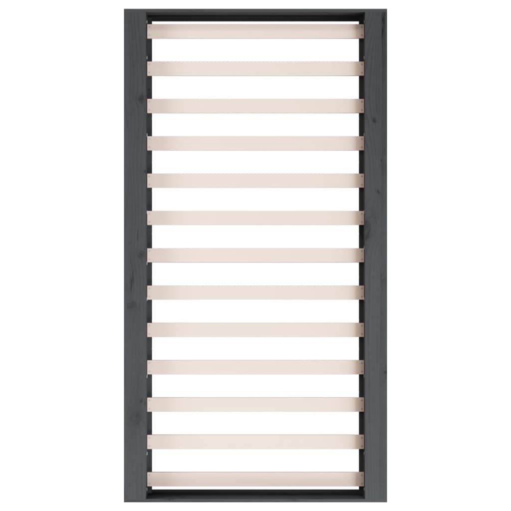 Massivholzbett Grau 75x190 cm