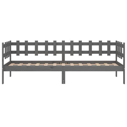Tagesbett Grau 90x200 cm Massivholz Kiefer