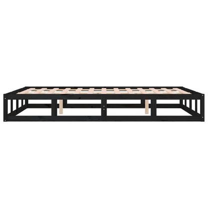 Massivholzbett Schwarz 120x200 cm