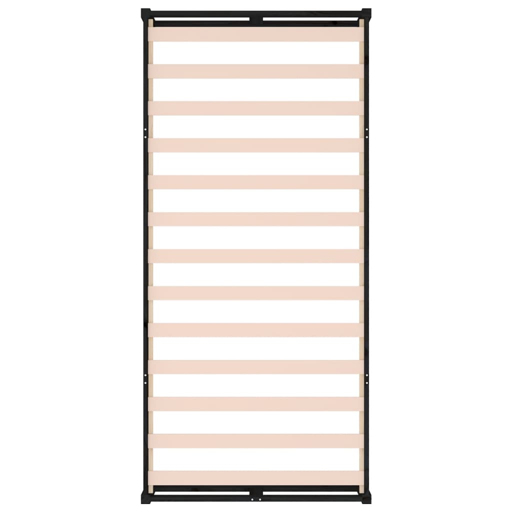 Massivholzbett Schwarz 75x190 cm