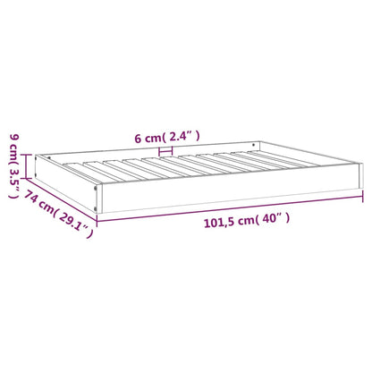 Hundebett 101,5x74x9 cm Massivholz Kiefer