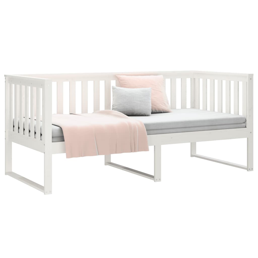 Tagesbett ohne Matratze Weiß 90x200 cm Massivholz Kiefer