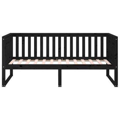 Tagesbett Schwarz 90x190 cm Massivholz Kiefer