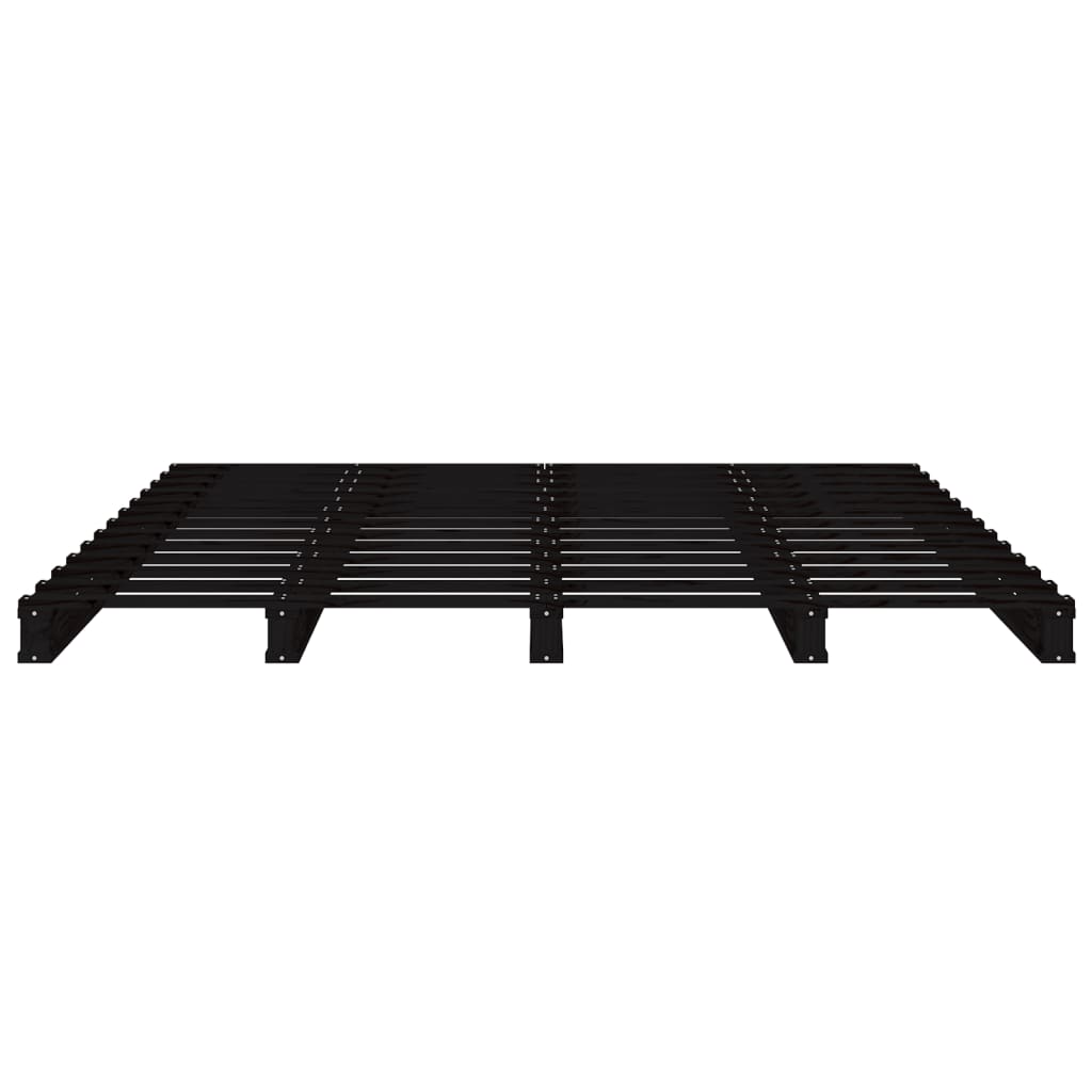 Palettenbett Schwarz 120x200 cm Massivholz Kiefer