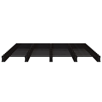 Palettenbett Schwarz 135x190 cm Massivholz Kiefer