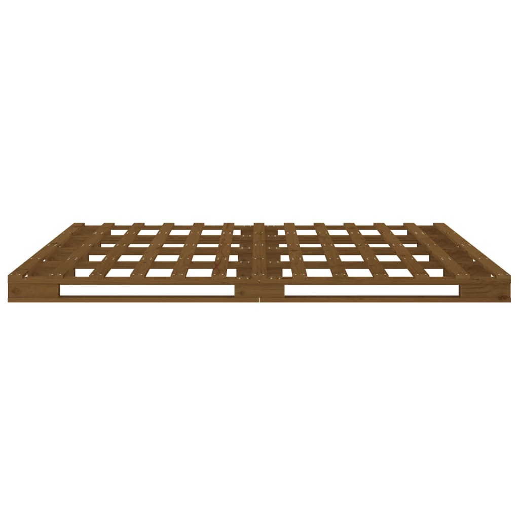 Palettenbett Honigbraun 140x190 cm Massivholz Kiefer