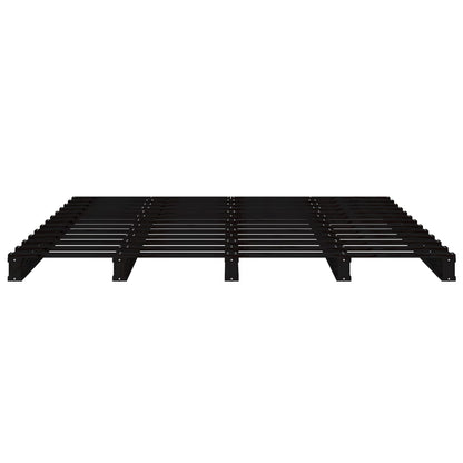 Palettenbett Schwarz 140x190 cm Massivholz Kiefer
