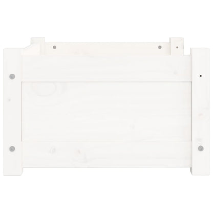 Hundebett Weiß 55,5x45,5x28 cm Massivholz Kiefer