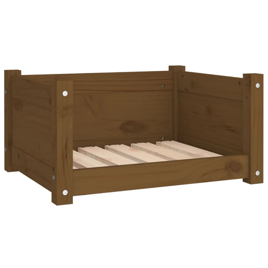 Hundebett Honigbraun 55,5x45,5x28 cm Massivholz Kiefer