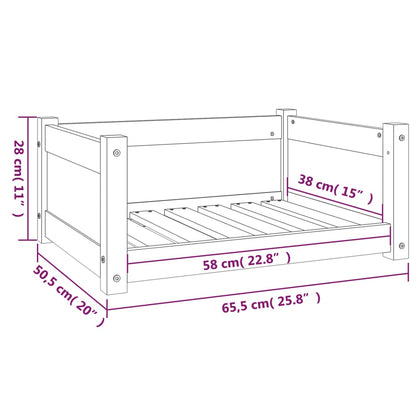 Hundebett Honigbraun 65,5x50,5x28 cm Massivholz Kiefer