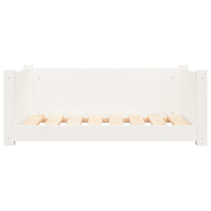 Hundebett Weiß 75,5x55,5x28 cm Massivholz Kiefer