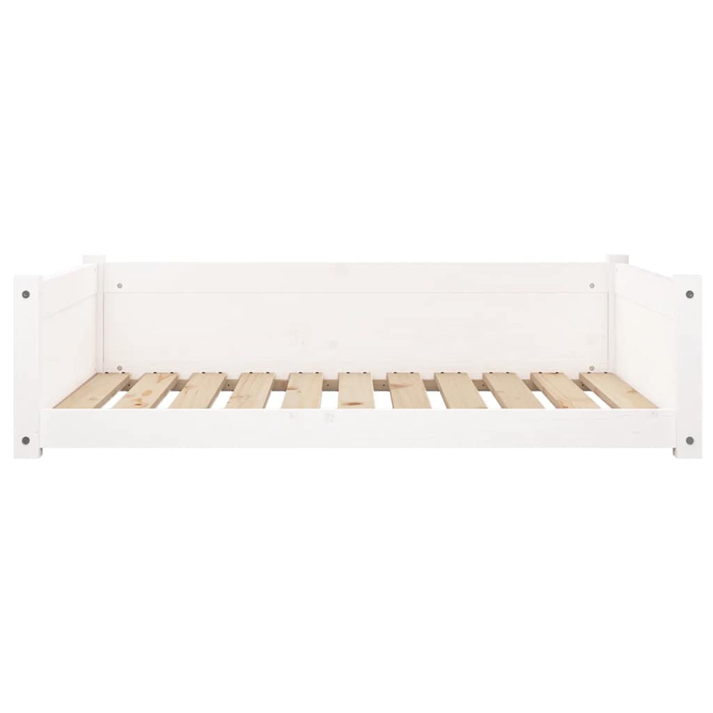 Hundebett Weiß 95,5x65,5x28 cm Massivholz Kiefer