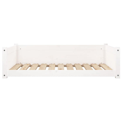 Hundebett Weiß 95,5x65,5x28 cm Massivholz Kiefer