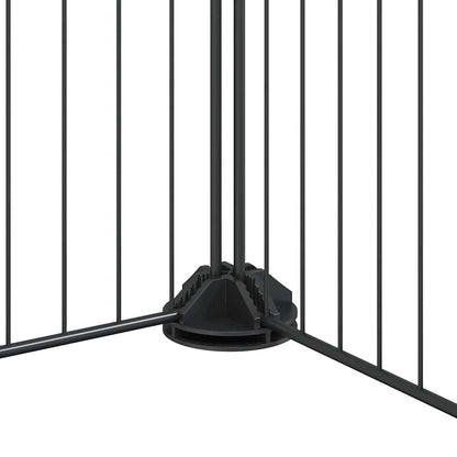 12-Panel-Haustierkäfig mit Tür Schwarz 35x35 cm Stahl