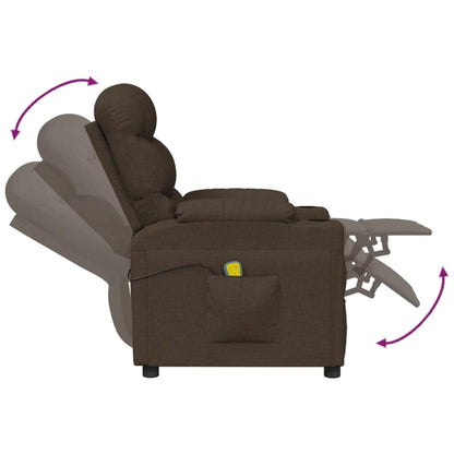 Massagesessel Dunkelbraun Stoff