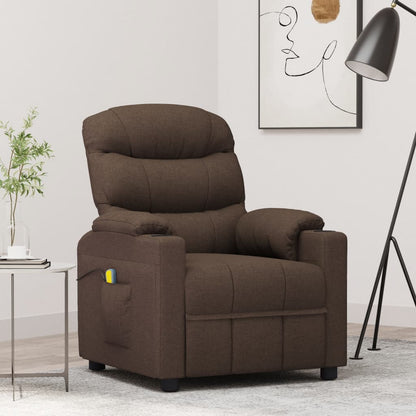 Massagesessel Dunkelbraun Stoff