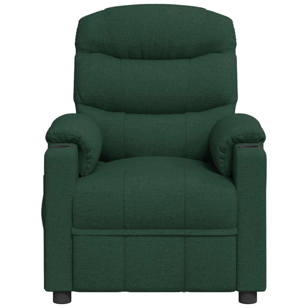 Massagesessel Dunkelgrün Stoff