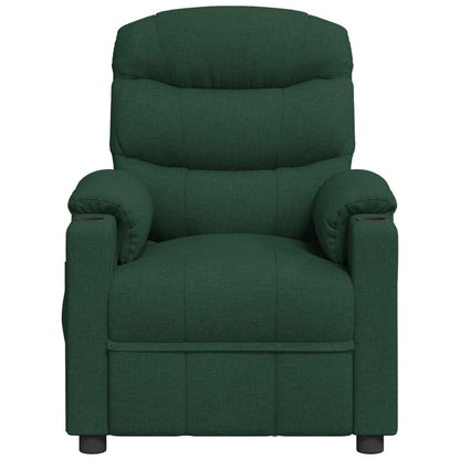 Massagesessel Dunkelgrün Stoff