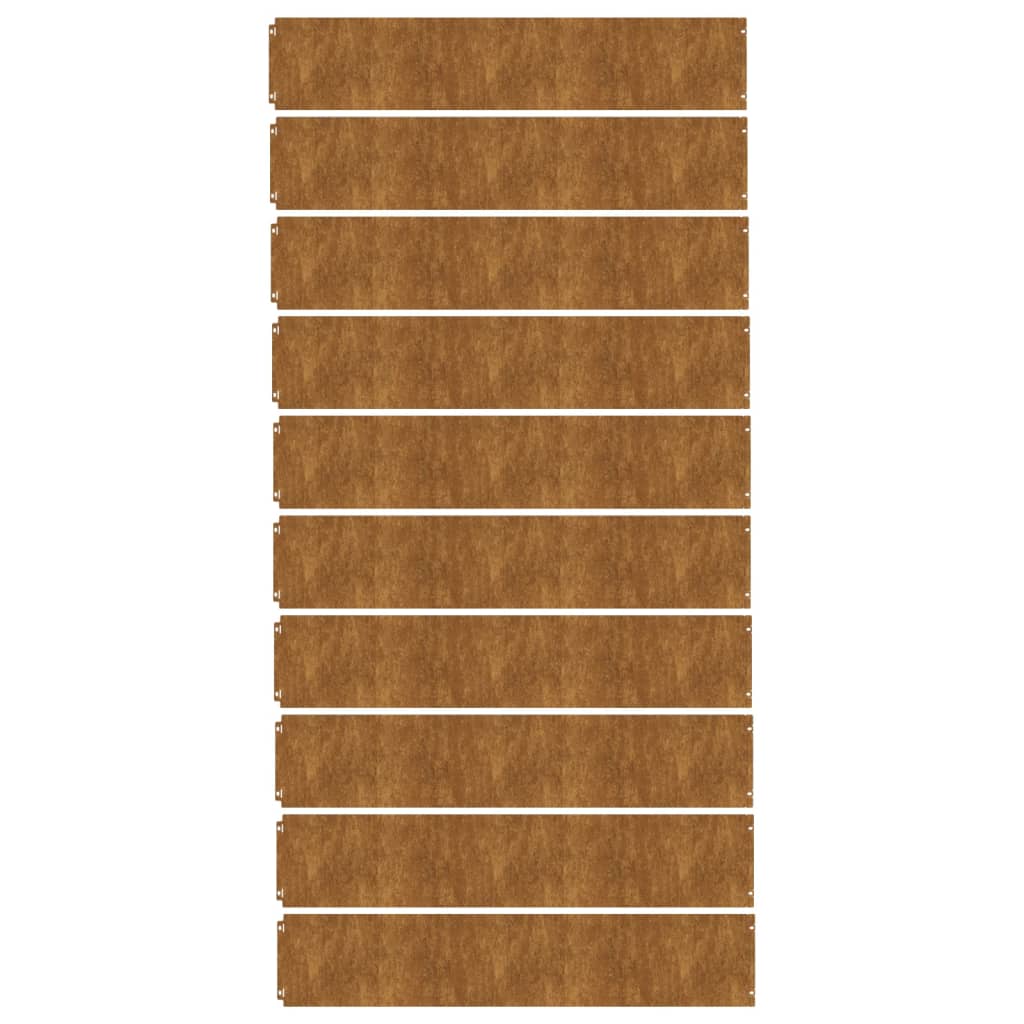 Rasenkanten 10 Stk. 20x103 cm Flexibel Cortenstahl