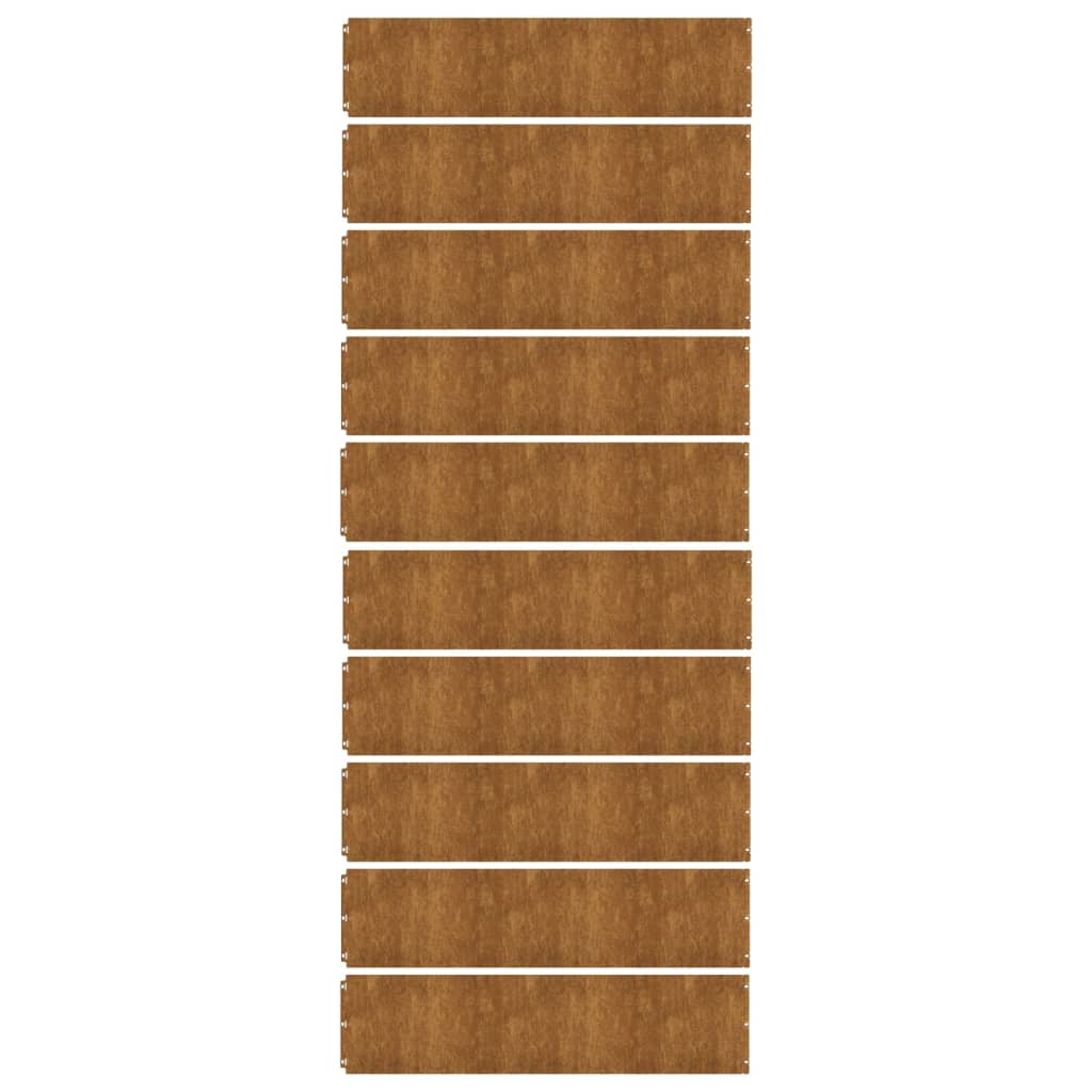 Rasenkanten 10 Stk. 25x103 cm Flexibel Cortenstahl