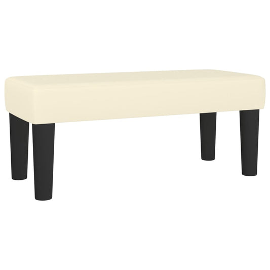 Sitzbank Creme 70x30x30 cm Kunstleder