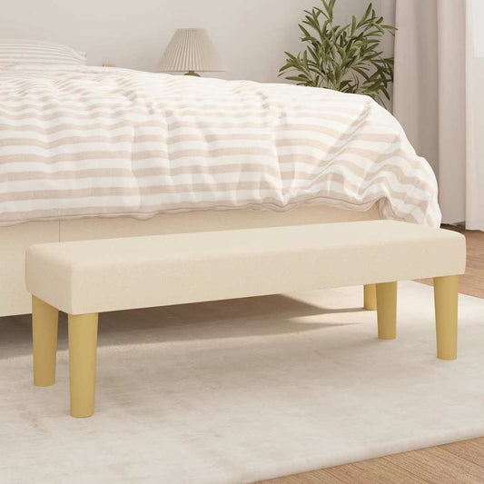 Sitzbank Creme 100x30x30 cm Stoff