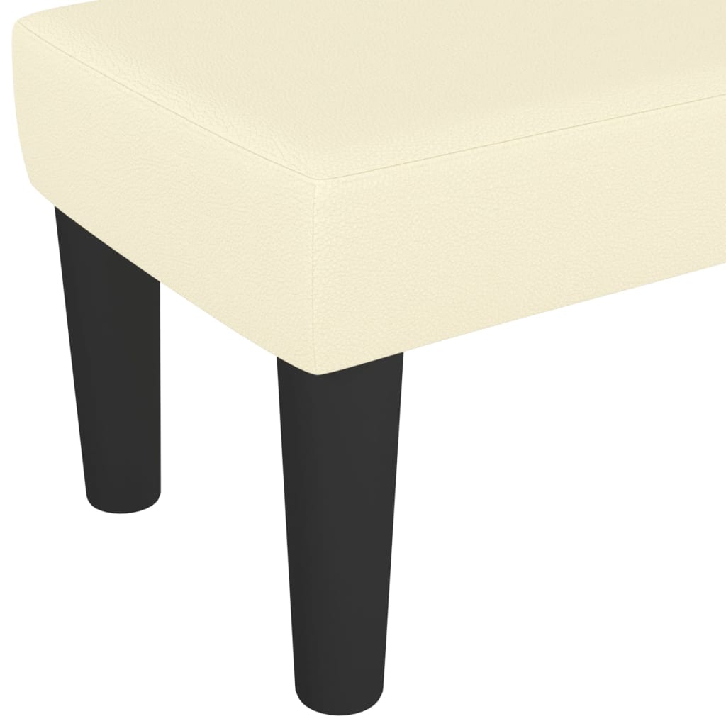 Sitzbank Creme 100x30x30 cm Kunstleder