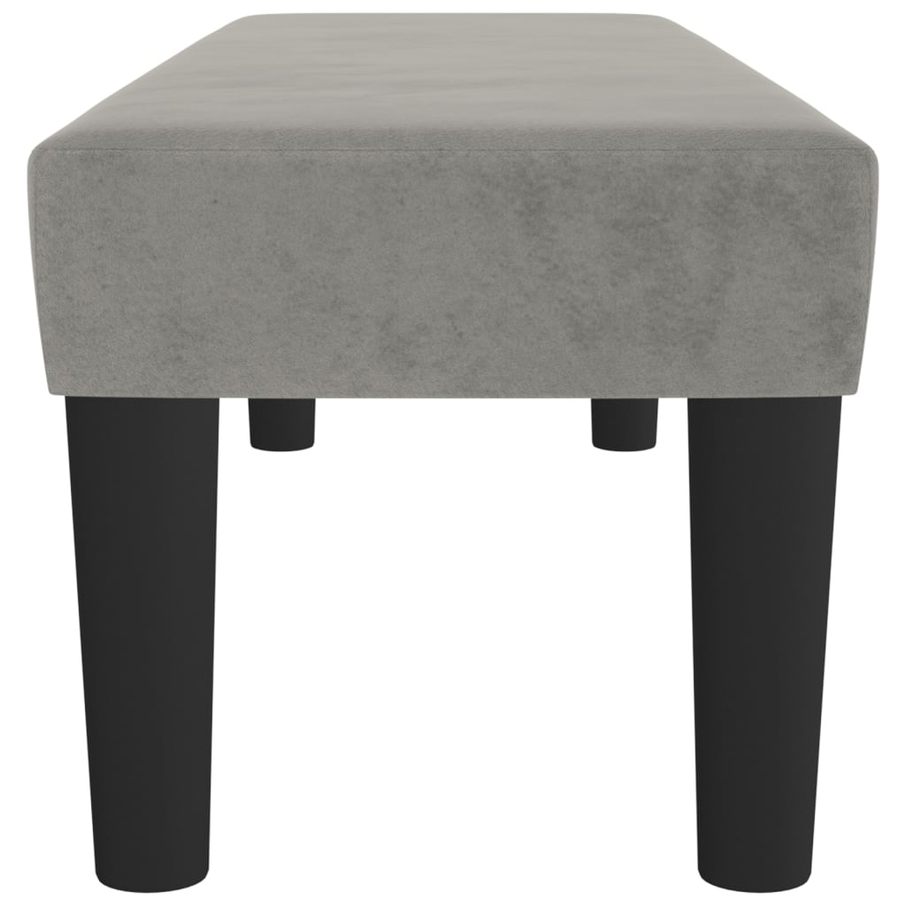 Sitzbank Hellgrau 100x30x30 cm Samt