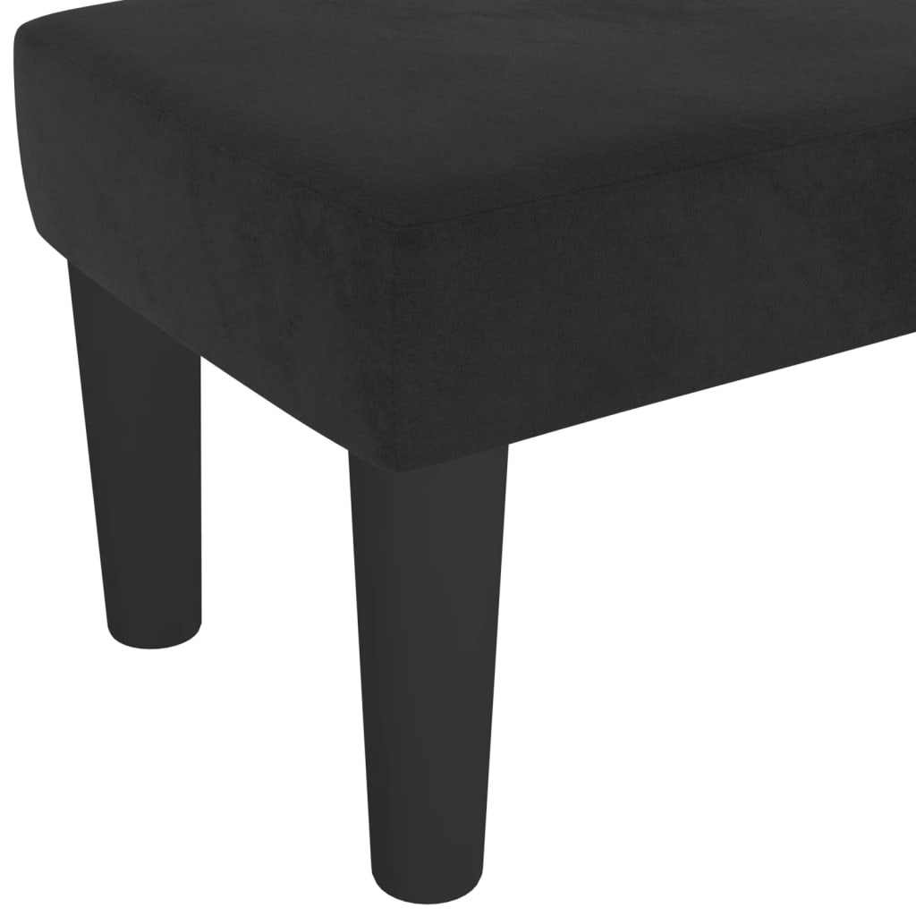 Sitzbank Schwarz 100x30x30 cm Samt