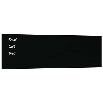 Magnettafel Wandmontage Schwarz 100x30 cm Hartglas