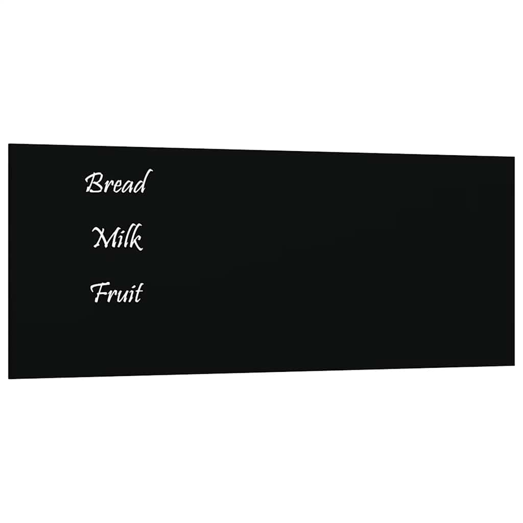 Magnettafel Wandmontage Schwarz 50x20 cm Hartglas