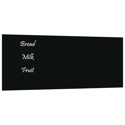 Magnettafel Wandmontage Schwarz 50x20 cm Hartglas