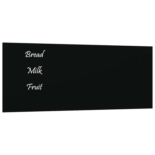 Magnettafel Wandmontage Schwarz 50x20 cm Hartglas