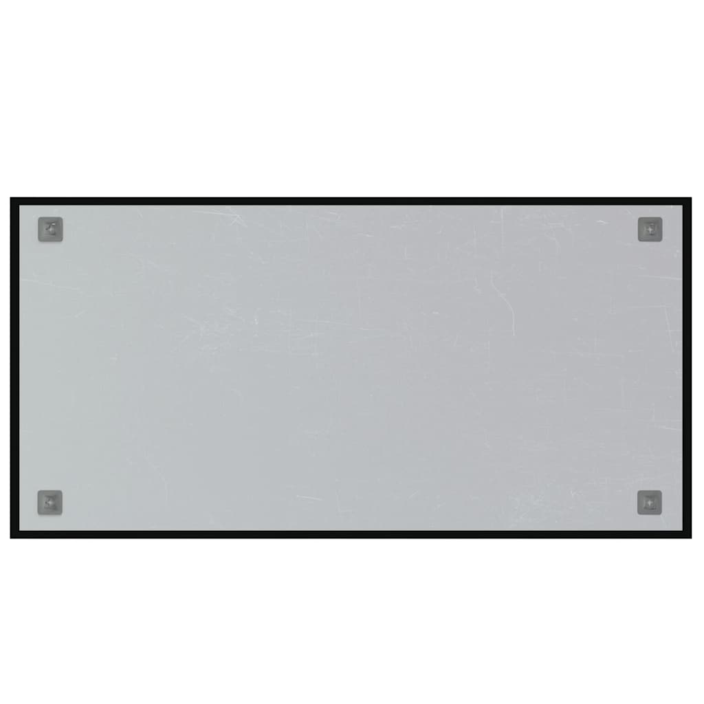 Magnettafel Wandmontage Schwarz 100x50 cm Hartglas