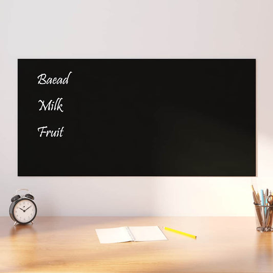 Magnettafel Wandmontage Schwarz 100x50 cm Hartglas