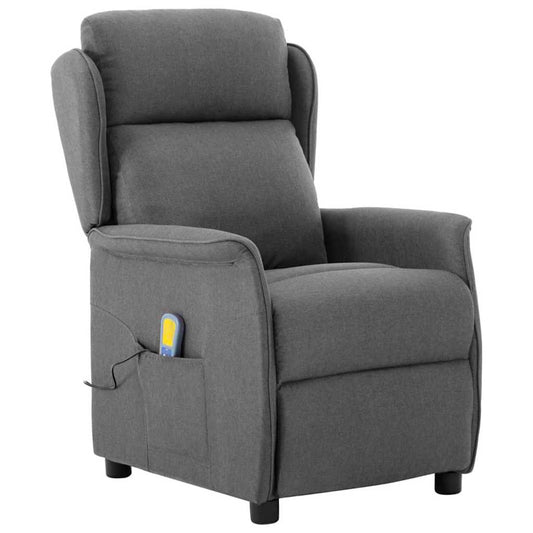 Massagesessel mit Kissen Hellgrau 67.5 x 93.5 x 101.5 cm Stoff