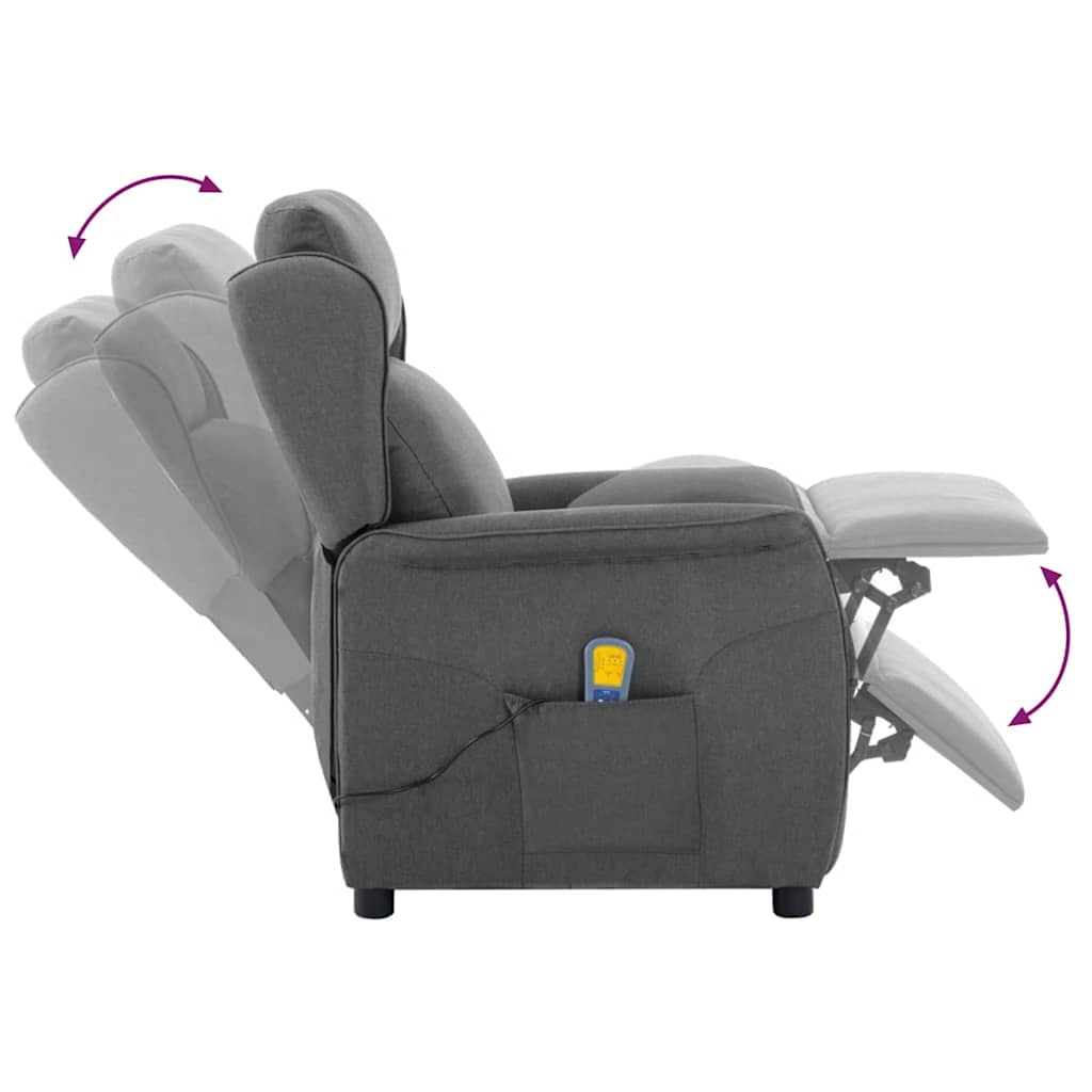 Massagesessel mit Kissen Hellgrau 67.5 x 93.5 x 101.5 cm Stoff