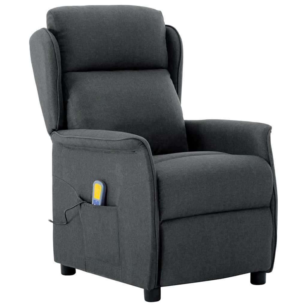 Massagesessel Dunkelgrau 67.5 x 93.5 x 101.5 cm Stoff