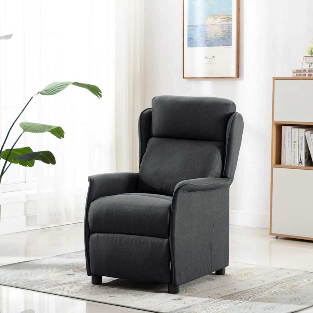 Massagesessel Dunkelgrau 67.5 x 93.5 x 101.5 cm Stoff