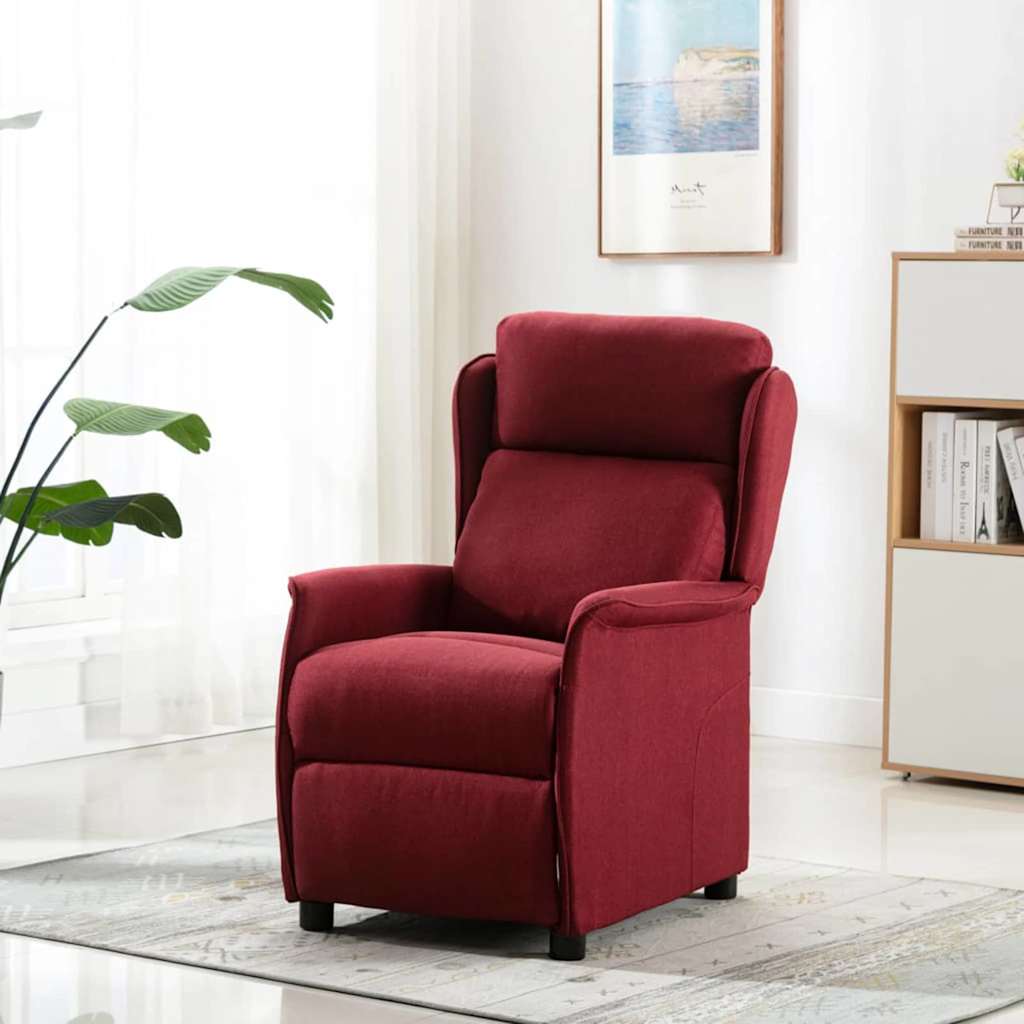 Massagesessel mit Kissen Weinrot 67.5 x 93.5 x 101.5 cm Stoff