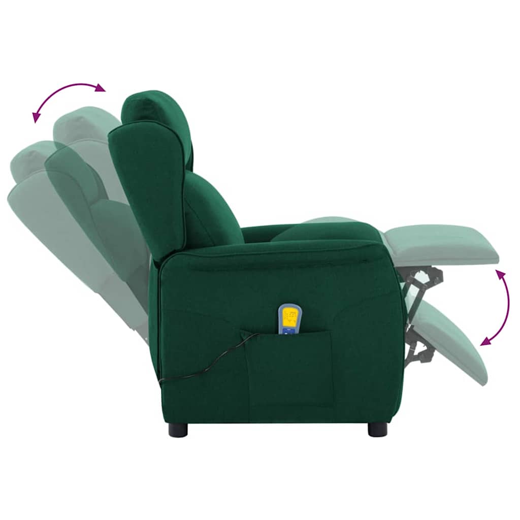 Massagesessel Dunkelgrün 67.5 x 93.5 x 101.5 cm Stoff