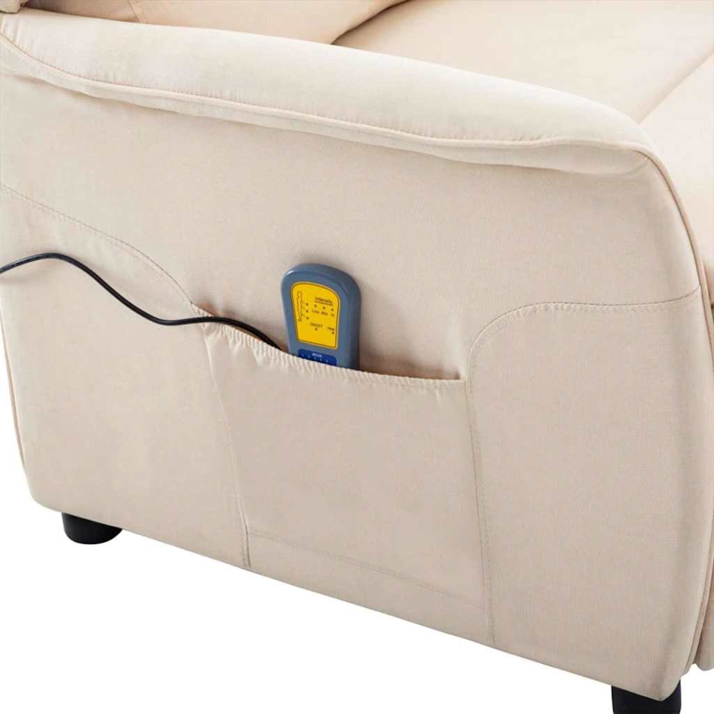 Massagesessel mit Kissen Creme 67.5 x 93.5 x 101.5 cm Stoff