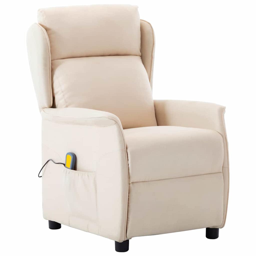 Massagesessel mit Kissen Creme 67.5 x 93.5 x 101.5 cm Stoff
