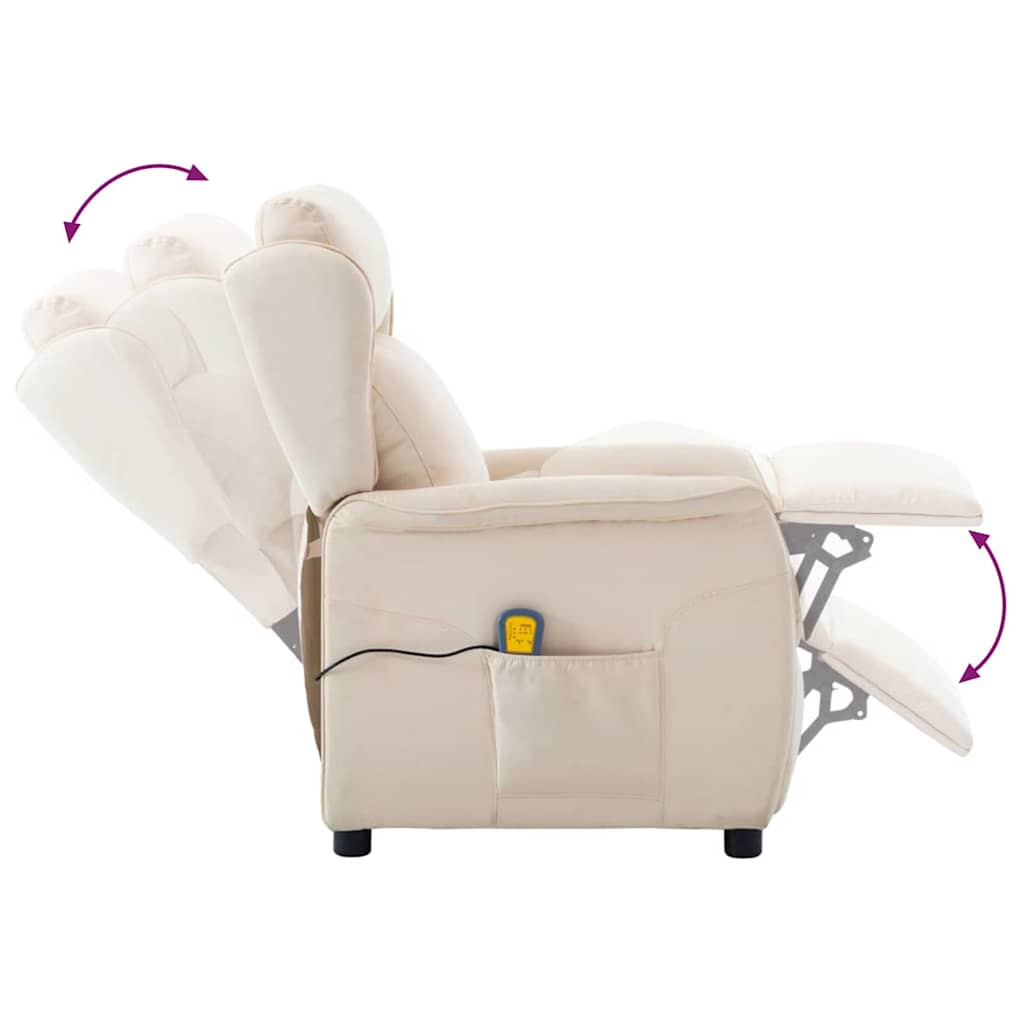 Massagesessel mit Kissen Creme 67.5 x 93.5 x 101.5 cm Stoff