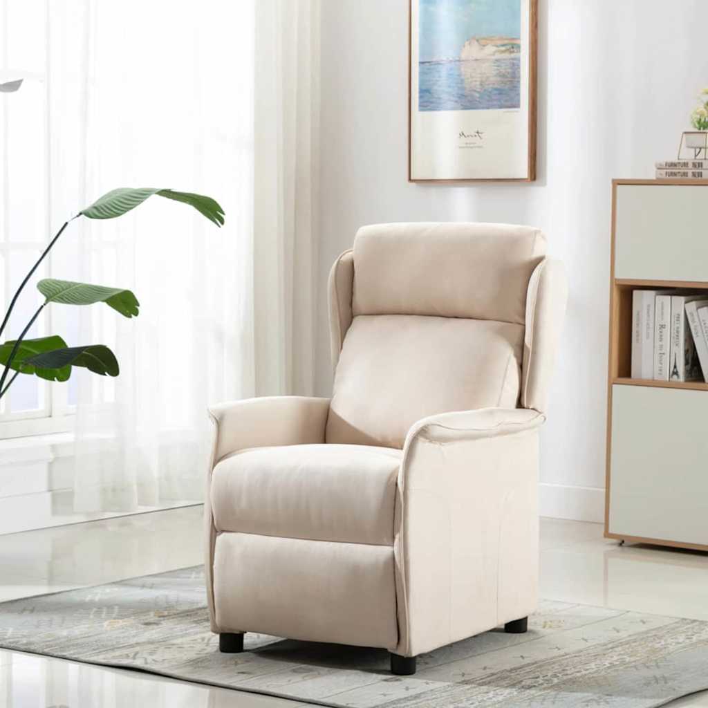 Massagesessel mit Kissen Creme 67.5 x 93.5 x 101.5 cm Stoff