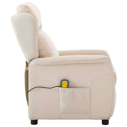Massagesessel mit Kissen Creme 67.5 x 93.5 x 101.5 cm Stoff