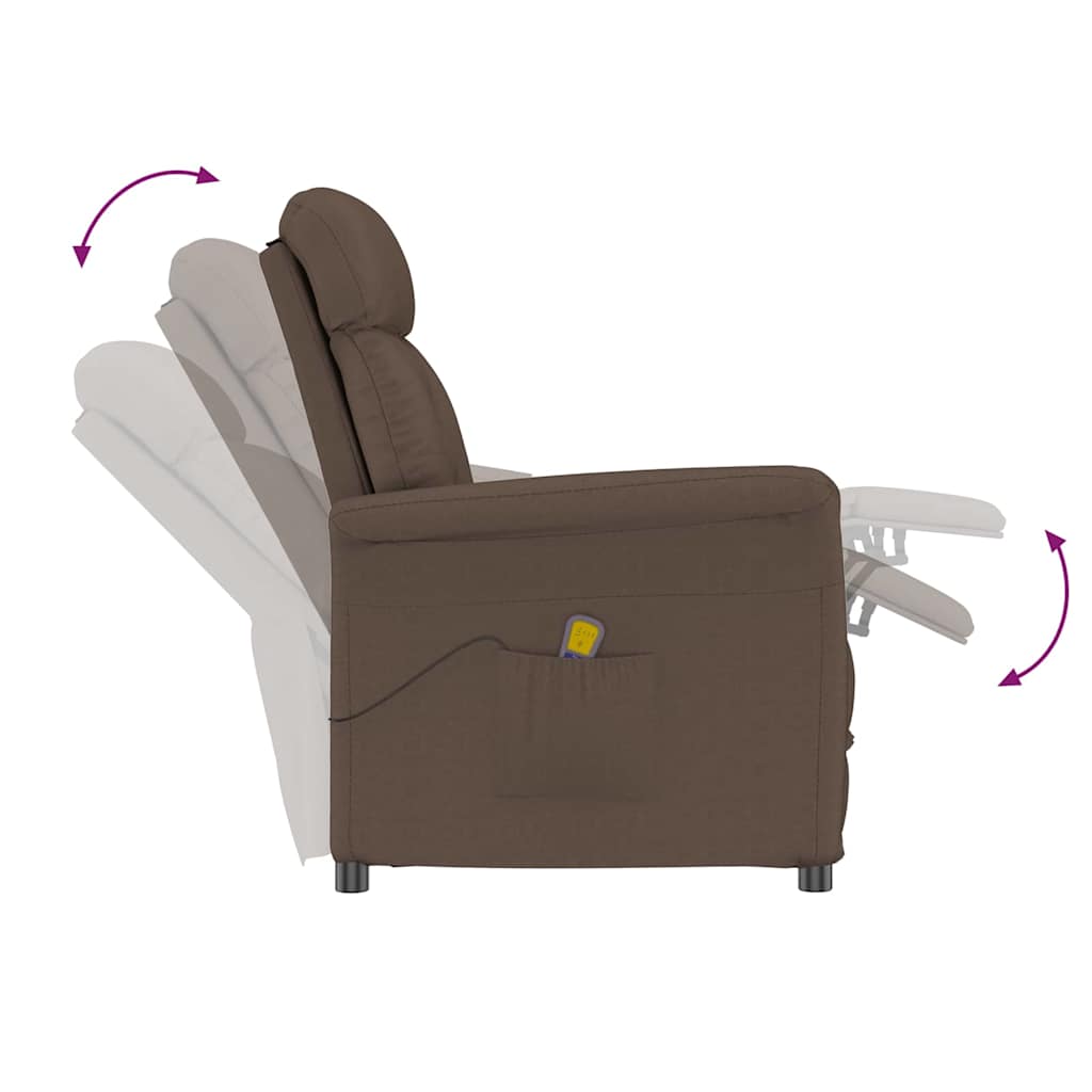 Massagesessel mit Kissen Braun 70.5 x 96.5 x 95 cm Kunstleder
