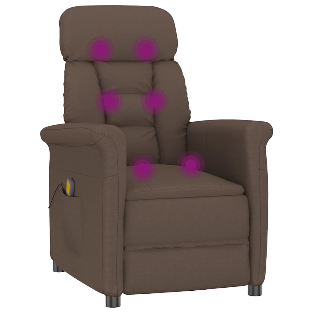 Massagesessel mit Kissen Braun 70.5 x 96.5 x 95 cm Kunstleder
