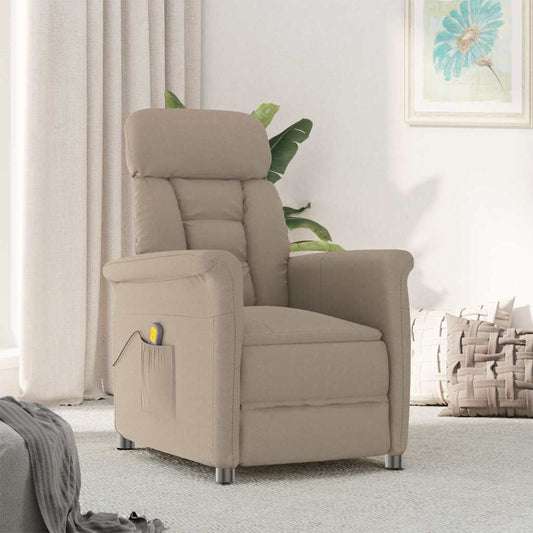 Massagesessel mit Kissen Taupe 70.5 x 96.5 x 95 cm Stoff