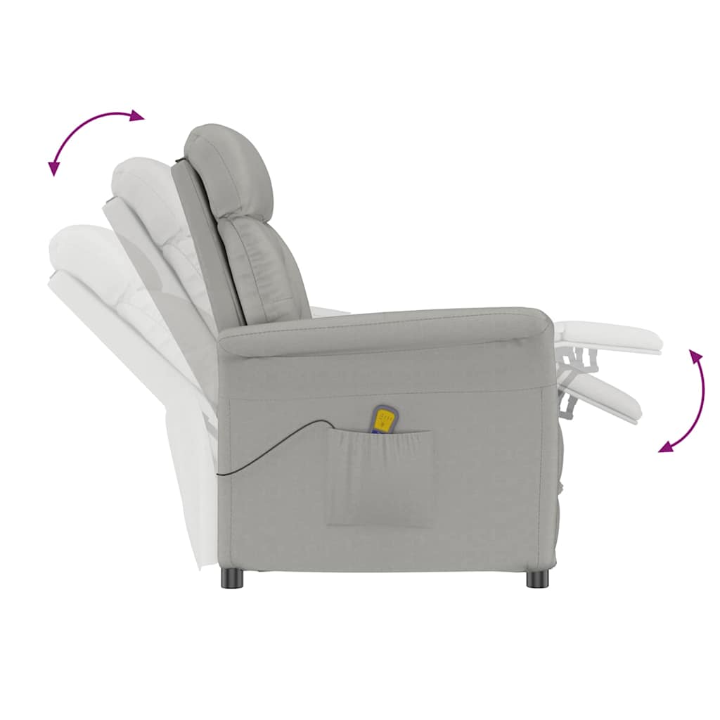 Massagesessel mit Kissen Hellgrau 70.5 x 96.5 x 95 cm Polyester